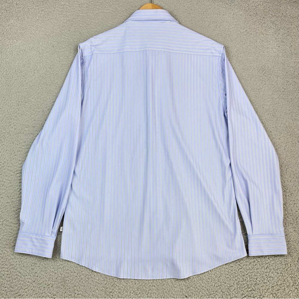 7 Diamonds Mens Size M Blue Long Sleeve Charles 4 Way Stretch Dress Shirt Medium - Picture 2 of 8